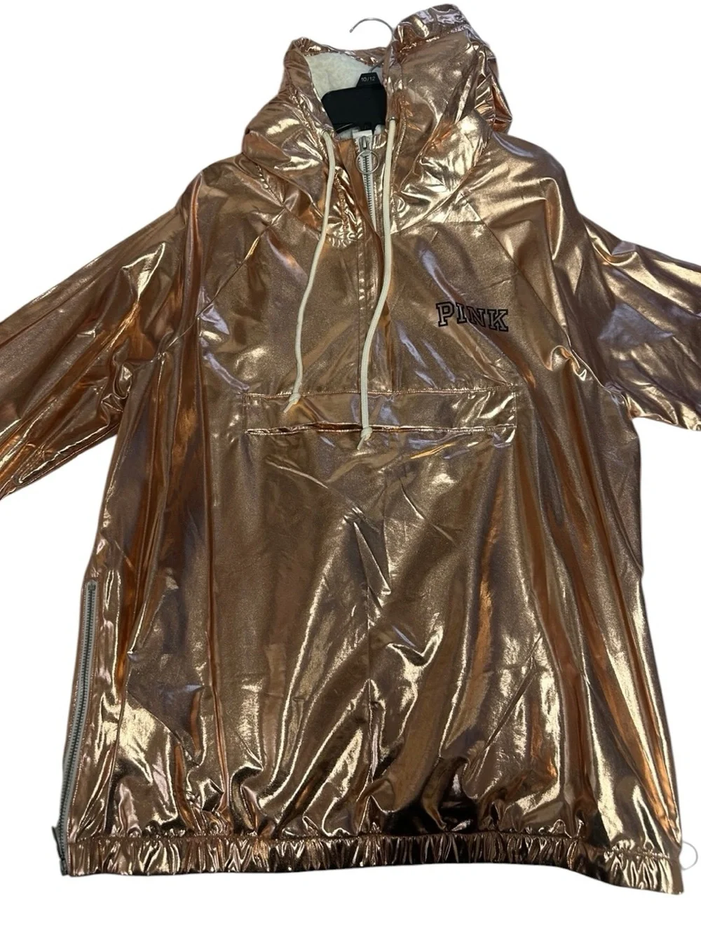 Victoria’s Secret PINK Rare Metallic Rose Gold Sherpa Anorak Jacket Size XS/S - Picture 4 of 14